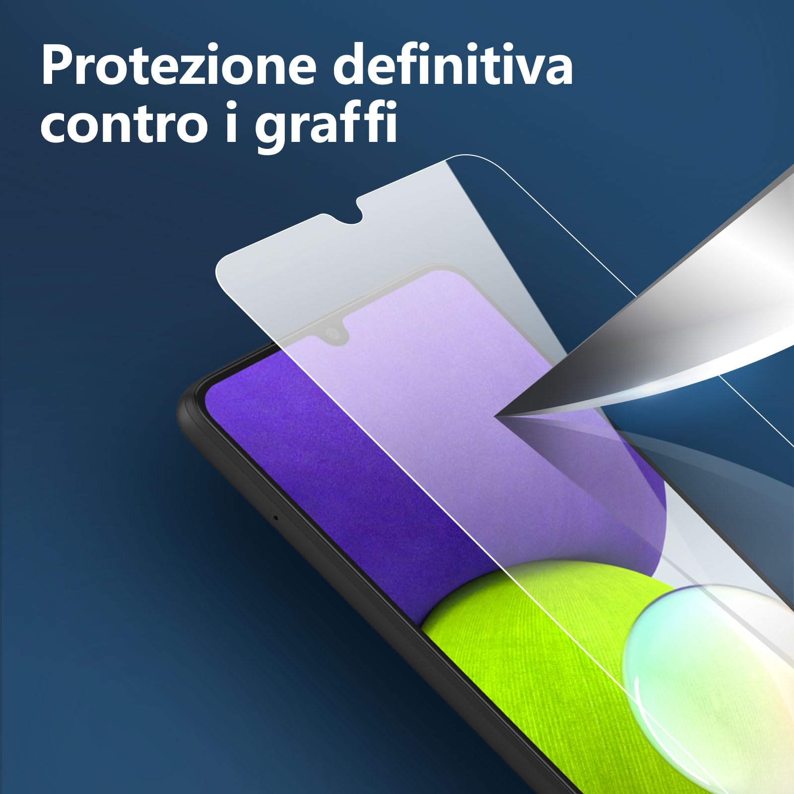 NEW'C 3 Pezzi, Vetro Temperato per Samsung Galaxy A22 4G (Non per Samsung Galaxy A22 5G), Pellicola Prottetiva Anti Graffio, Anti-Impronte, Durezza 9H, 0,33mm Ultra Trasparente, Ultra Resistente