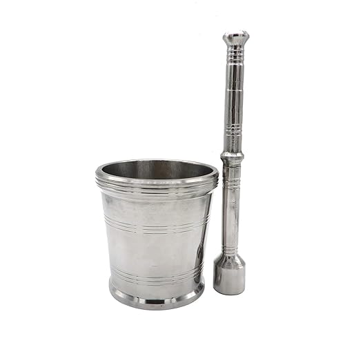 Mortero y Maja de Acero Inoxidable | Molcajete de Especias | Molcajete