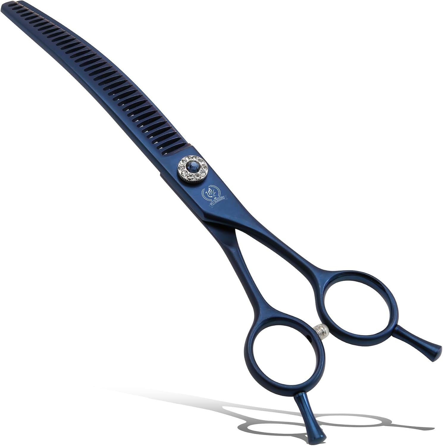 Professional Dog Grooming Scissors Pet Curved Chunker Shears 7.0'' Extremely Sharp Blades 440C Steel Thinning Scissors Durable Smooth Motion&Fine Cut for Dogs and Cats