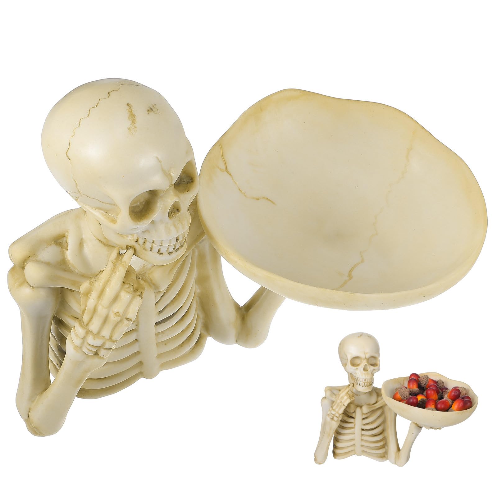 Bandeja de resina modelo calavera vacíabolsillos original para escritorio