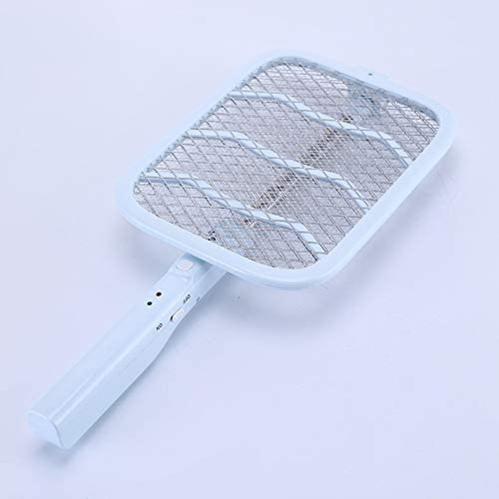 DIE Matamoscas Eléctrico, Exterminador De Insectos Extensible Recargable De Mano Bug Zapper Raqueta Matamoscas Eléctrico Matamoscas para El Hogar, Al Aire Libre,Azul,18x90cm,Constructive23