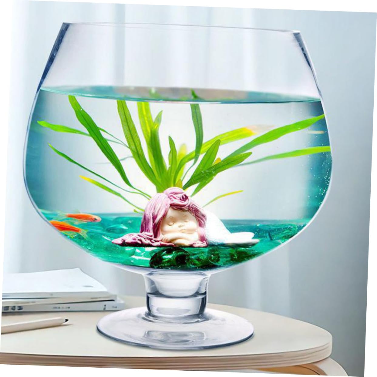 IMIKEYA Aquarium en Verre Petit Aquarium De Bureau Vase Peu Encombrant Décoratif pour La Maison