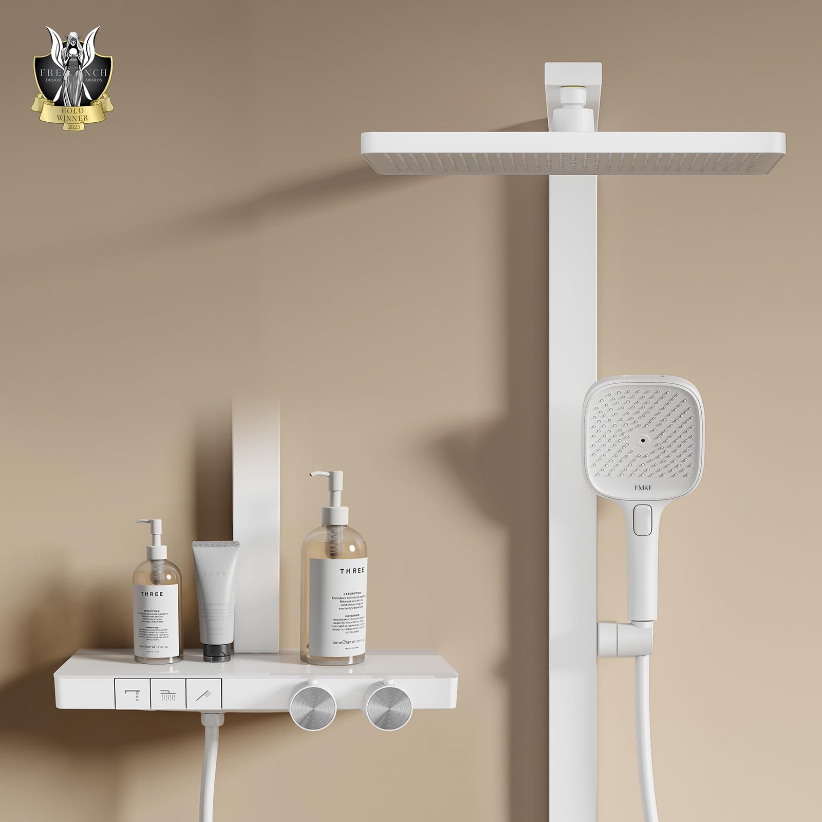 Colonne de douche thermostatique EMKE contre les variations de température d'eau