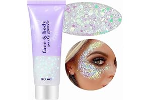Holographic White Face Gems Body Glitter