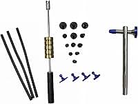 Repuxadeira Pesada Martelinho Ouro + Martelinho de Alumínio + Ventosas de Diversos Tamanhos + 3 Bastões de Cola de Brinde para Funilaria e Pintura Automotiva, Ferramenta Profissional e Durável