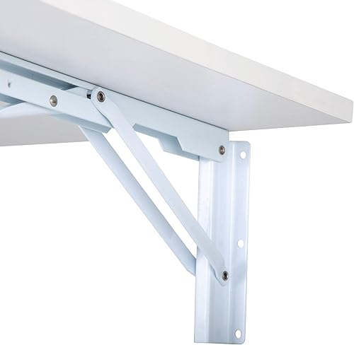 Miniatura 9 de Escritorio plegable simple para computadora, color blanco, ahorra espacio, ecológico, resistente, versátil, fácil de instalar, ideal para