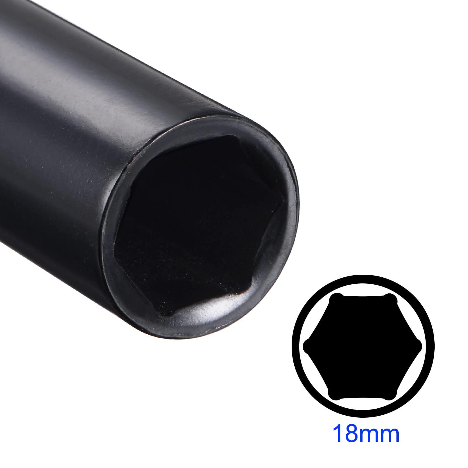 MACHSWON 2Pcs 1/2 Inch Drive - 18mm Deep Impact Socket with 6 Point Design, Heat-Treated Cr-V Steel 78mm Length, Metric Sizes - Image 3