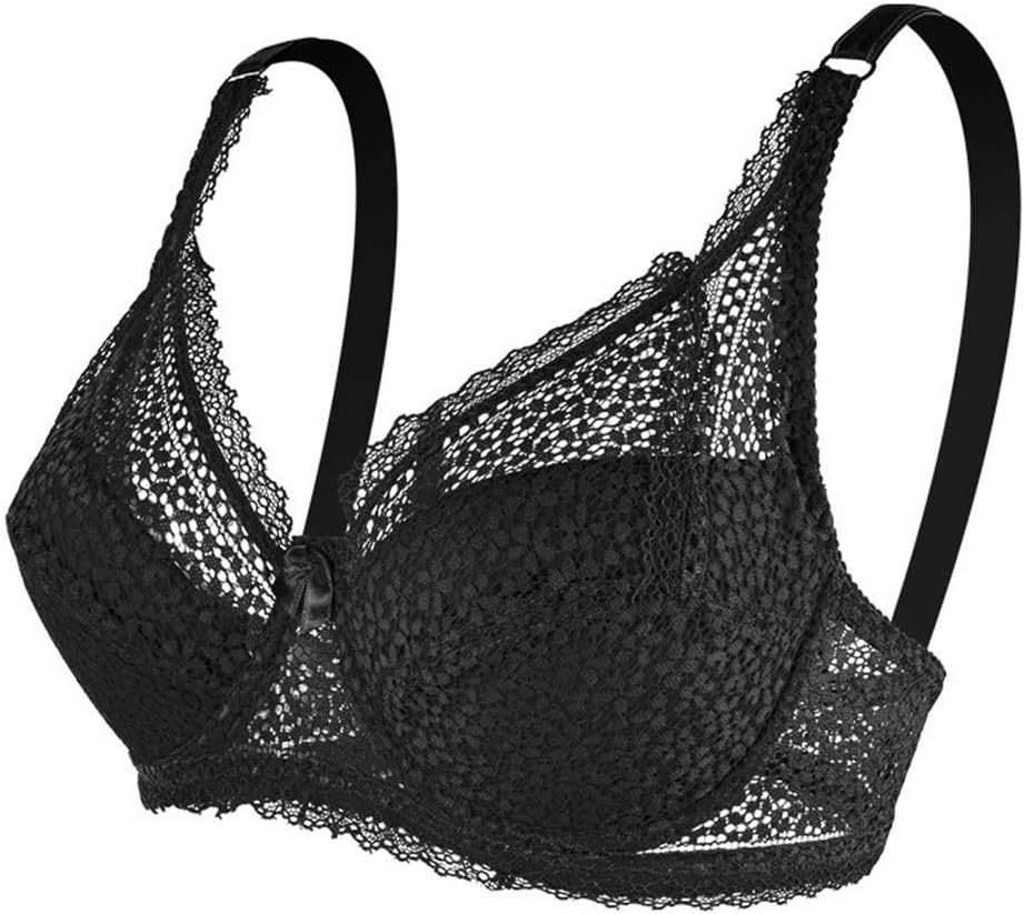 White Lace Size Women's Bra With Underwire Bow on Top Of Breathable Comfort