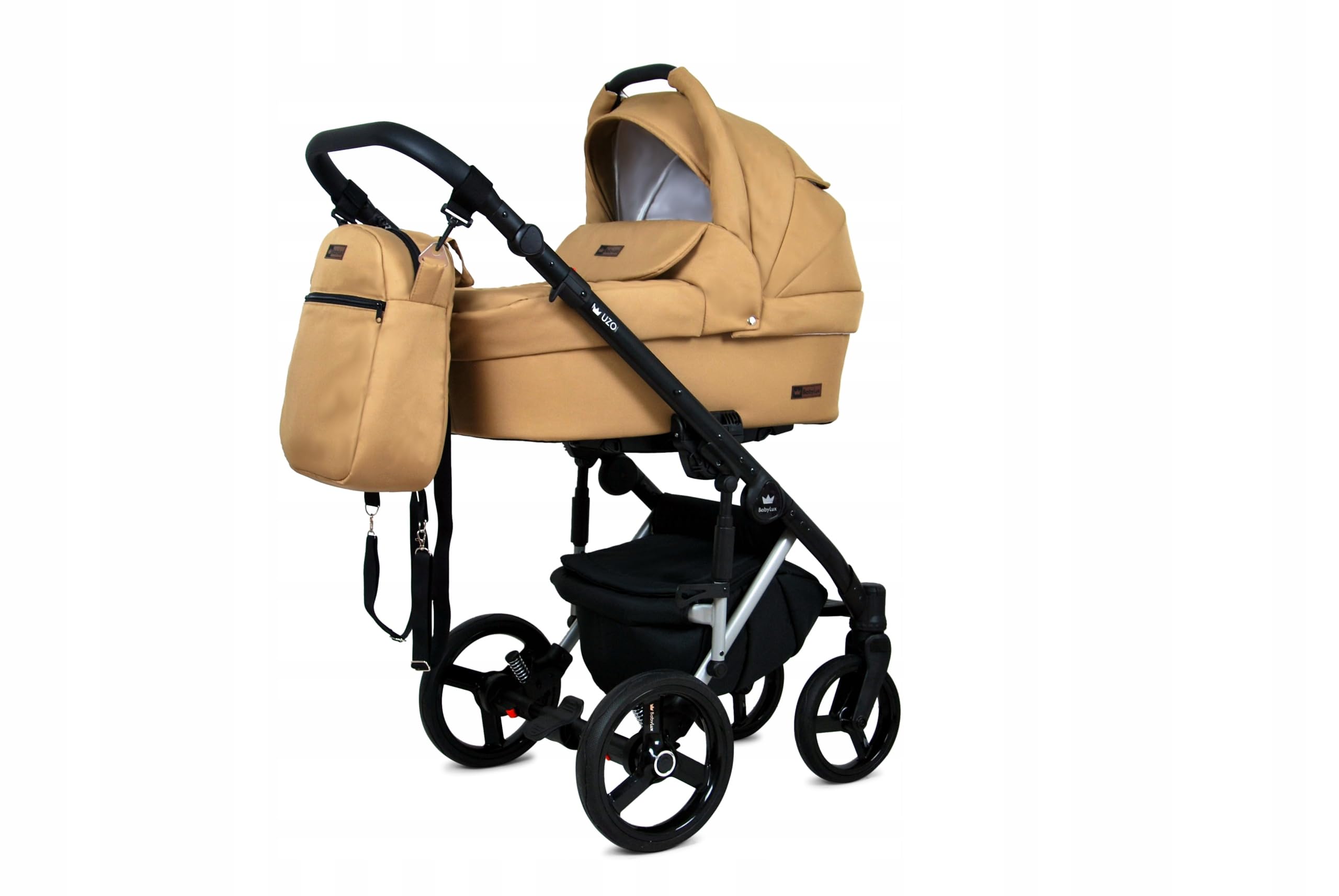 BabyLux® Carrito de Bebé Sistema de Viaje Set 3 en 1 - UZO - incl. Capazo, Silla de Paseo, Silla Coche - Cochecito - con Bolso cambiador, Cubierta para la lluvia, Mosquitera etc.