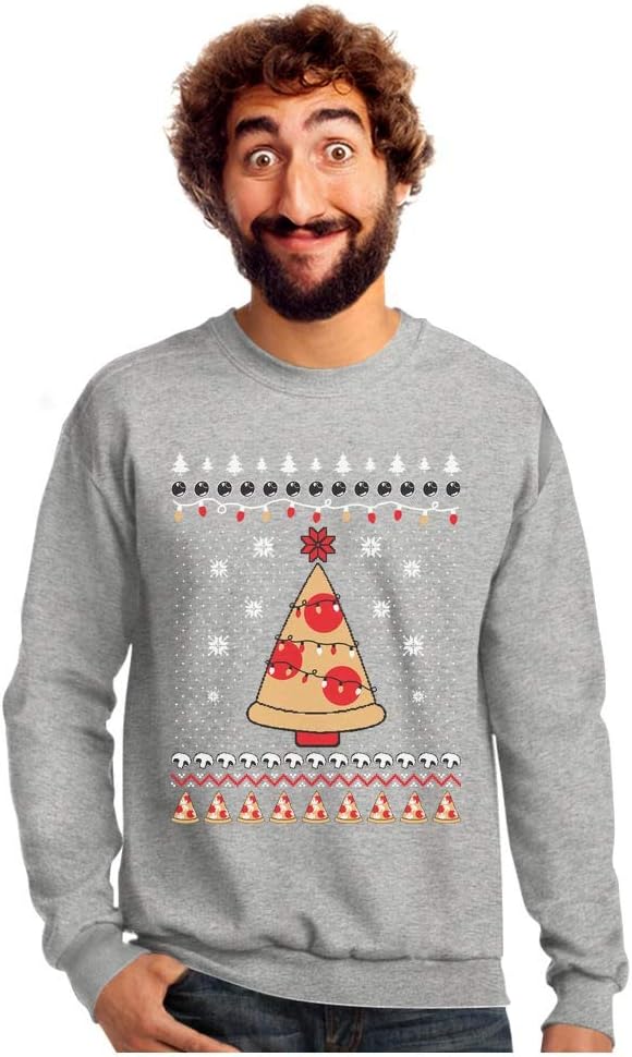 Tstars Pizza Ugly Christmas Sweater Funny Xmas Pizza Tree Sweatshirt
