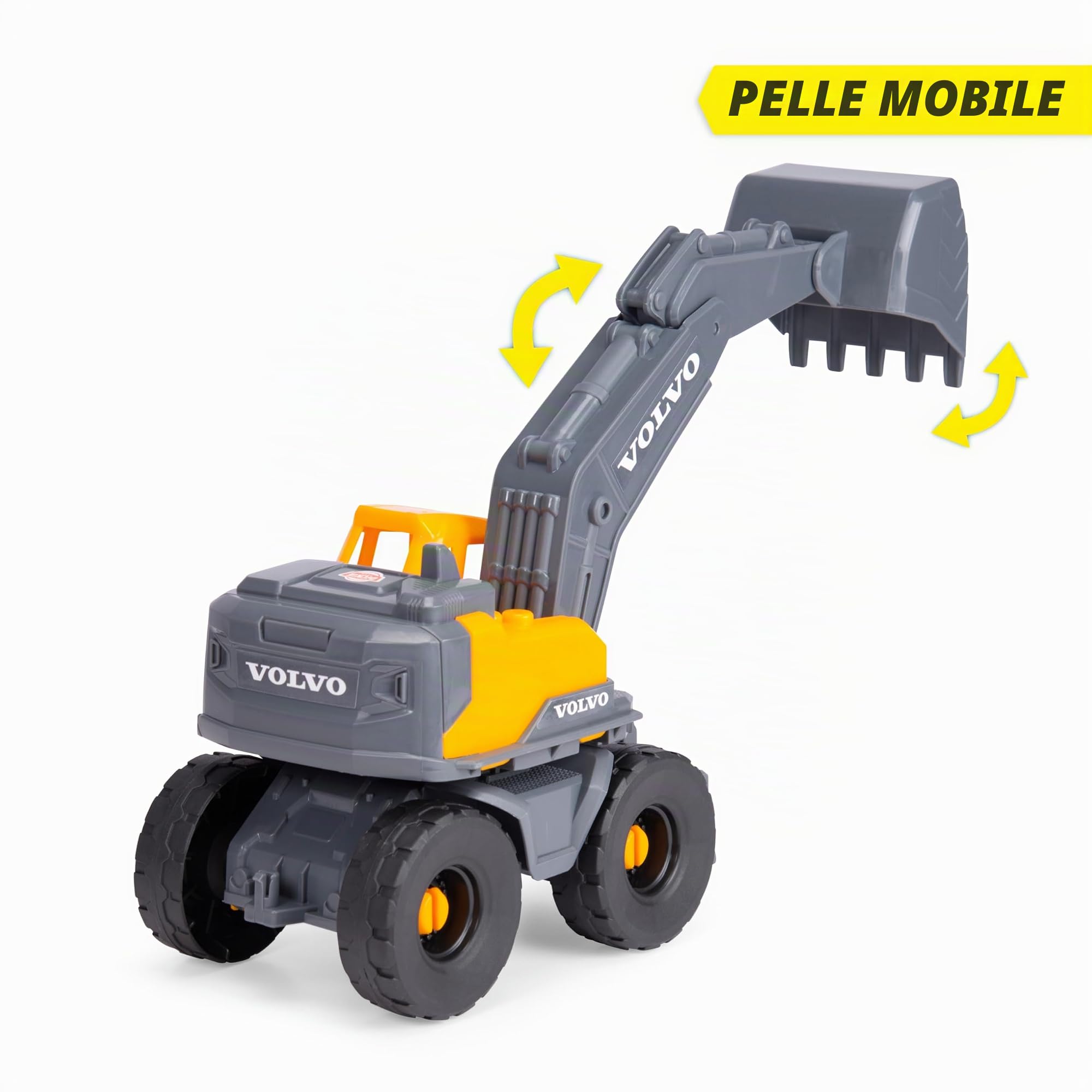 Dickie Toys Volvo Bagger Tough Excavator (26 cm) – Pelle Jouet pour Enfants à partir de 3 Ans avec Roue Libre, Bras et Pelle Mobiles, Convient comme Jouet de Sable