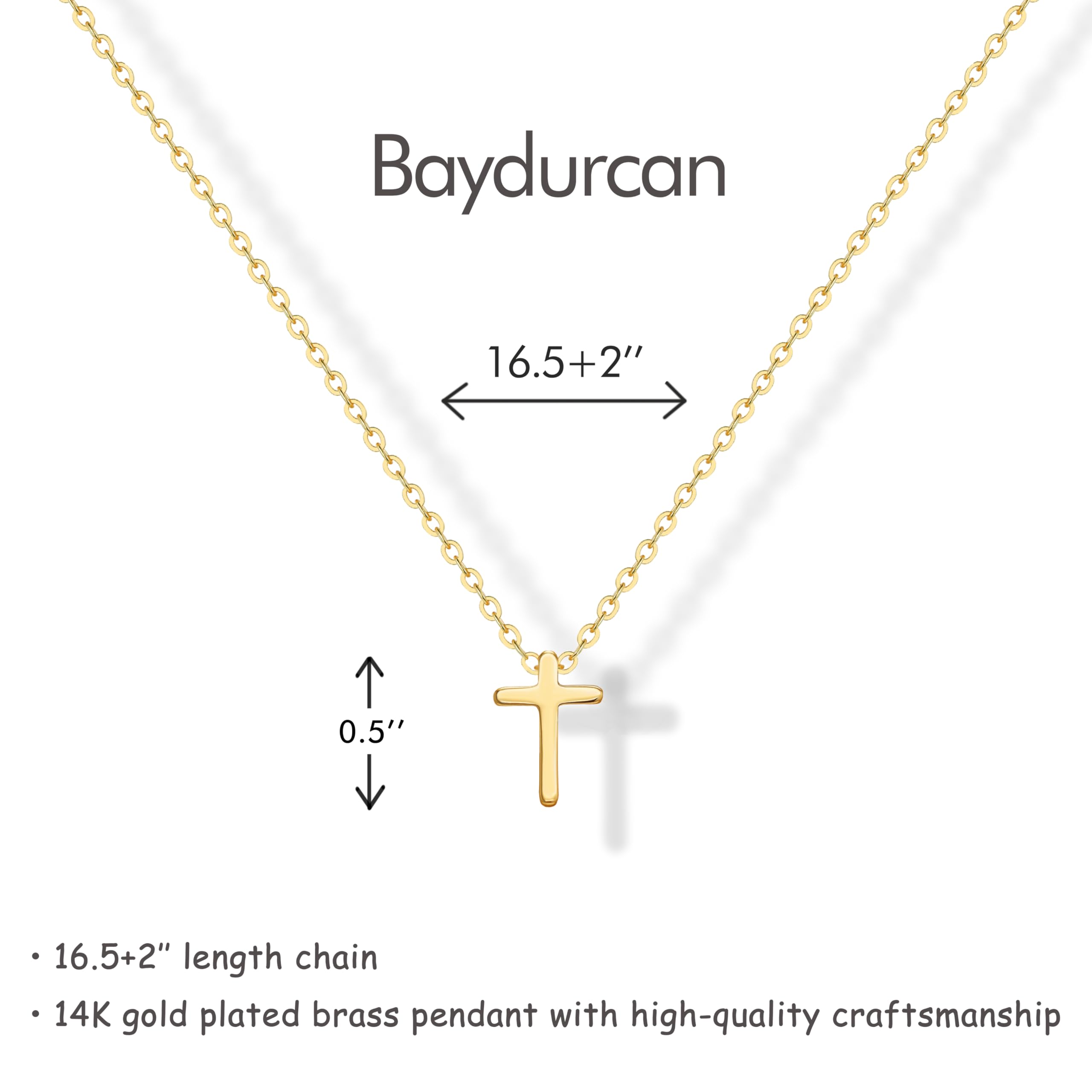 Baydurcan Christian Gifts For Women Dainty Cross Necklace for Mom, Nana, Sister, Friend, Daughter Ideal Cross Gifts for Christmas, Thanksgiving, Birthday, Mother's Day