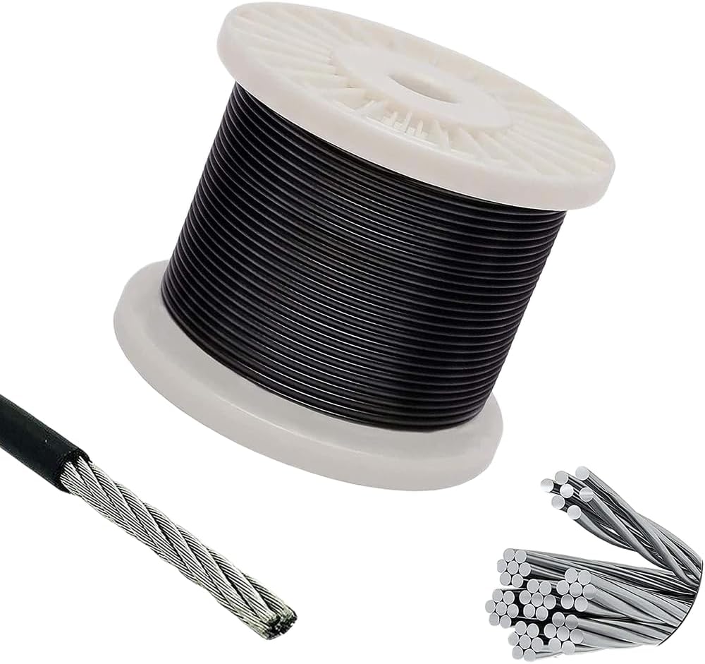 5METER Hardcore Gym Machine Wire Imported Fire Gym Machine Rubber Coated Wire Multi-Training Bar ()