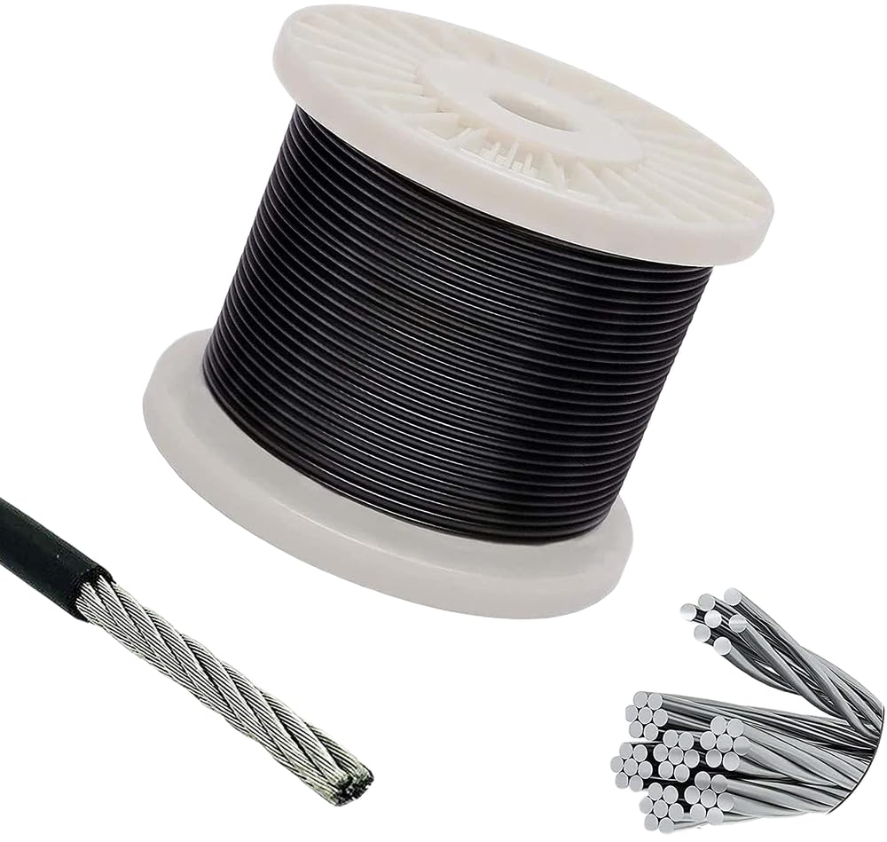 5METER Hardcore Gym Machine Wire Imported Fire Gym Machine Rubber Coated Wire Multi-Training Bar ()