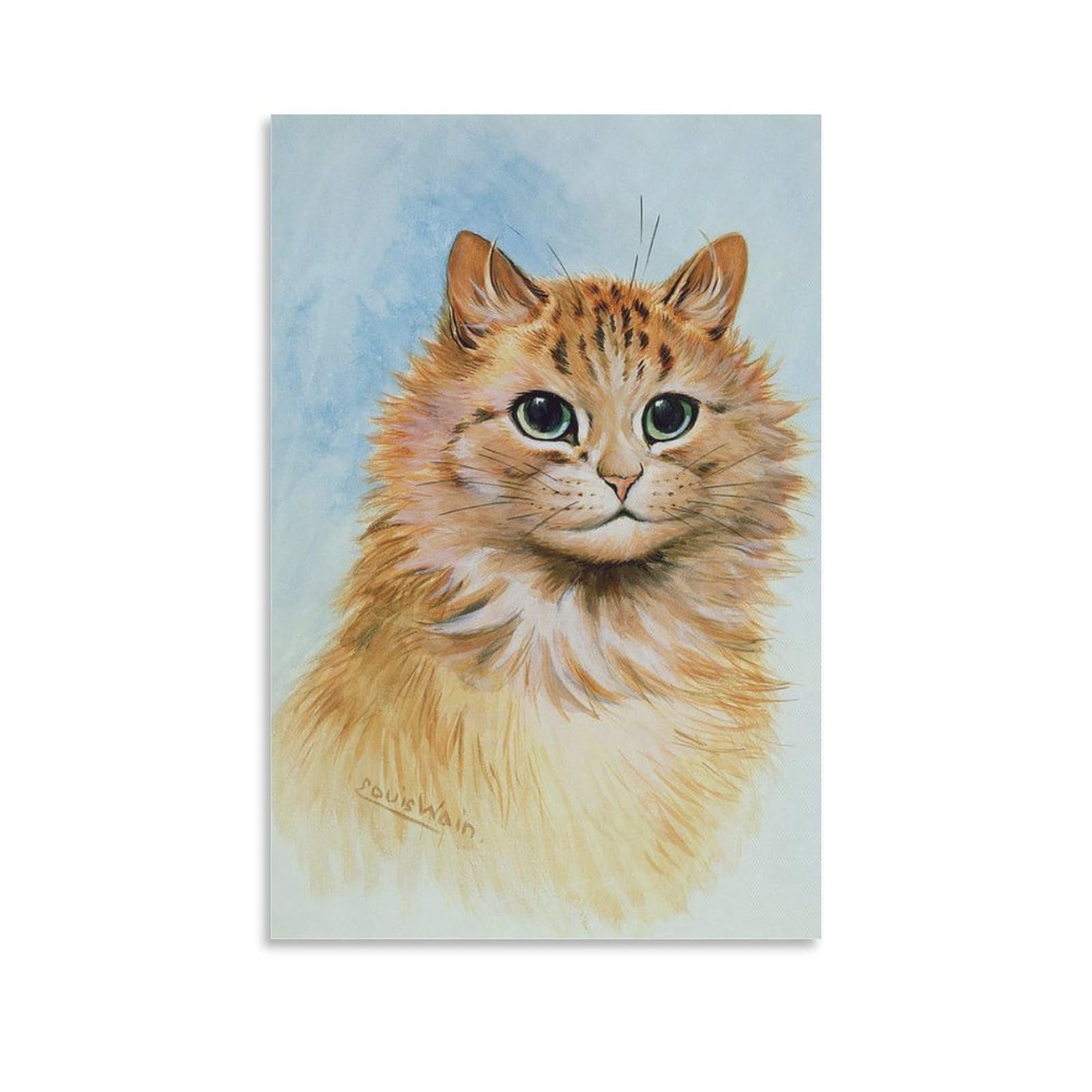 Ginger Tom By Louis Wain Wall Art Prints Poster Canvas Wall Art Prints Poster Photo Picture Painting Posters Room Decor 08x12inch(20x30cm)
