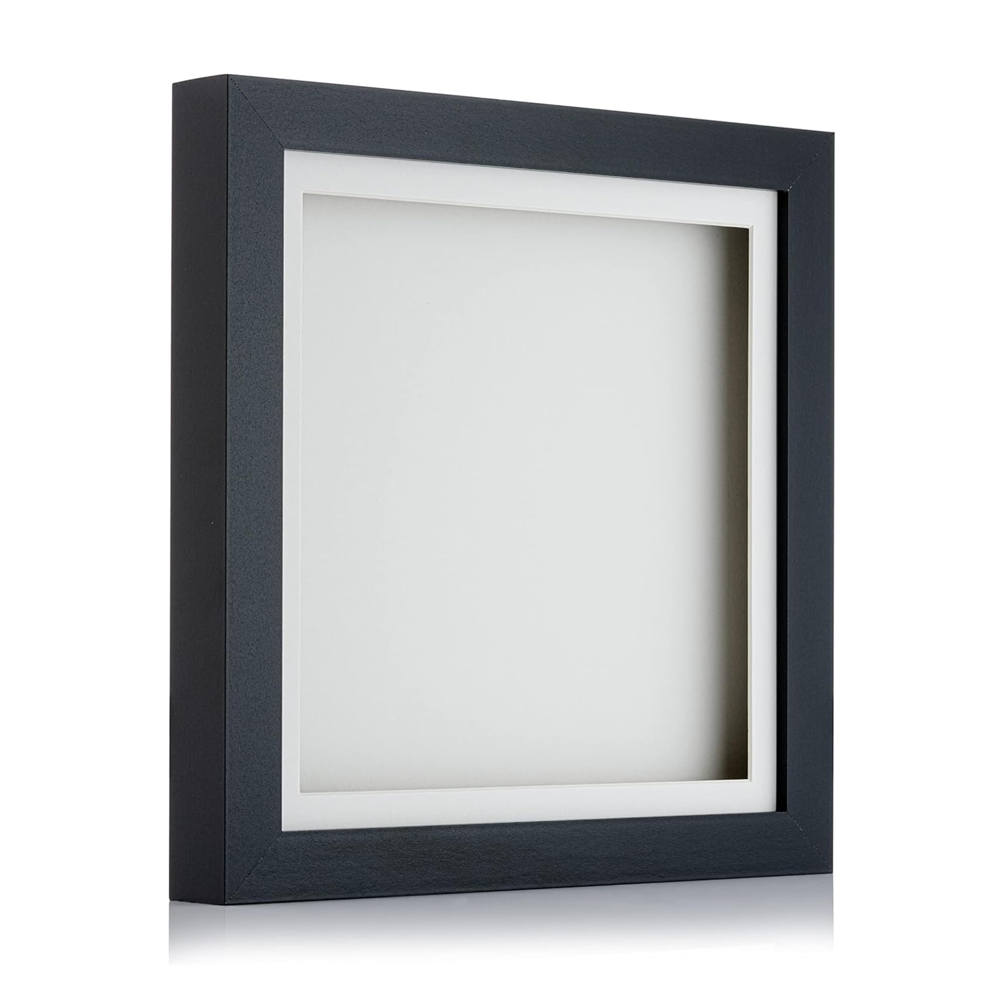 Boldon Framing White Mount 8X8" 3D Deep Box Picture Shadow Box Frame Display Memory Box With For Medals Memorabilia Flowers Etc