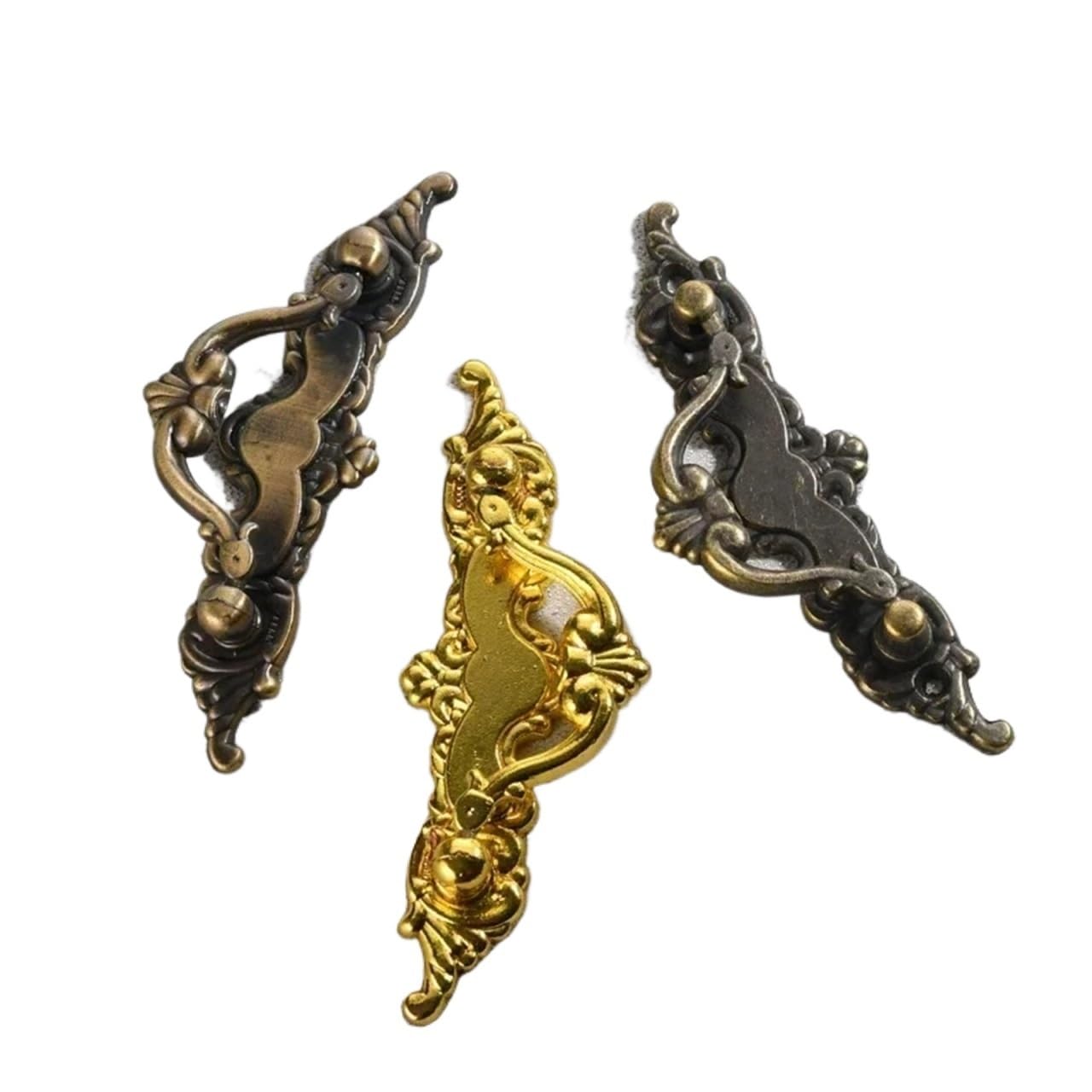 Qvorlth Vintage Cabinet Pulls 12pcs Zinc Alloy Kitchen Drawer Cabinet Door Handle Furniture Knobs Hardware Cupboard Antique Pull Handles Bronze Tone(Bronze)