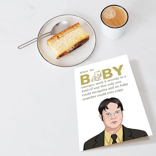 Miniatura 4 de Divertida tarjeta de bebé de The Office, Dwight Schrute Baby Shower para niño y niña, tarjeta de felicitación para nuevos padres, marca el nuevo bebé