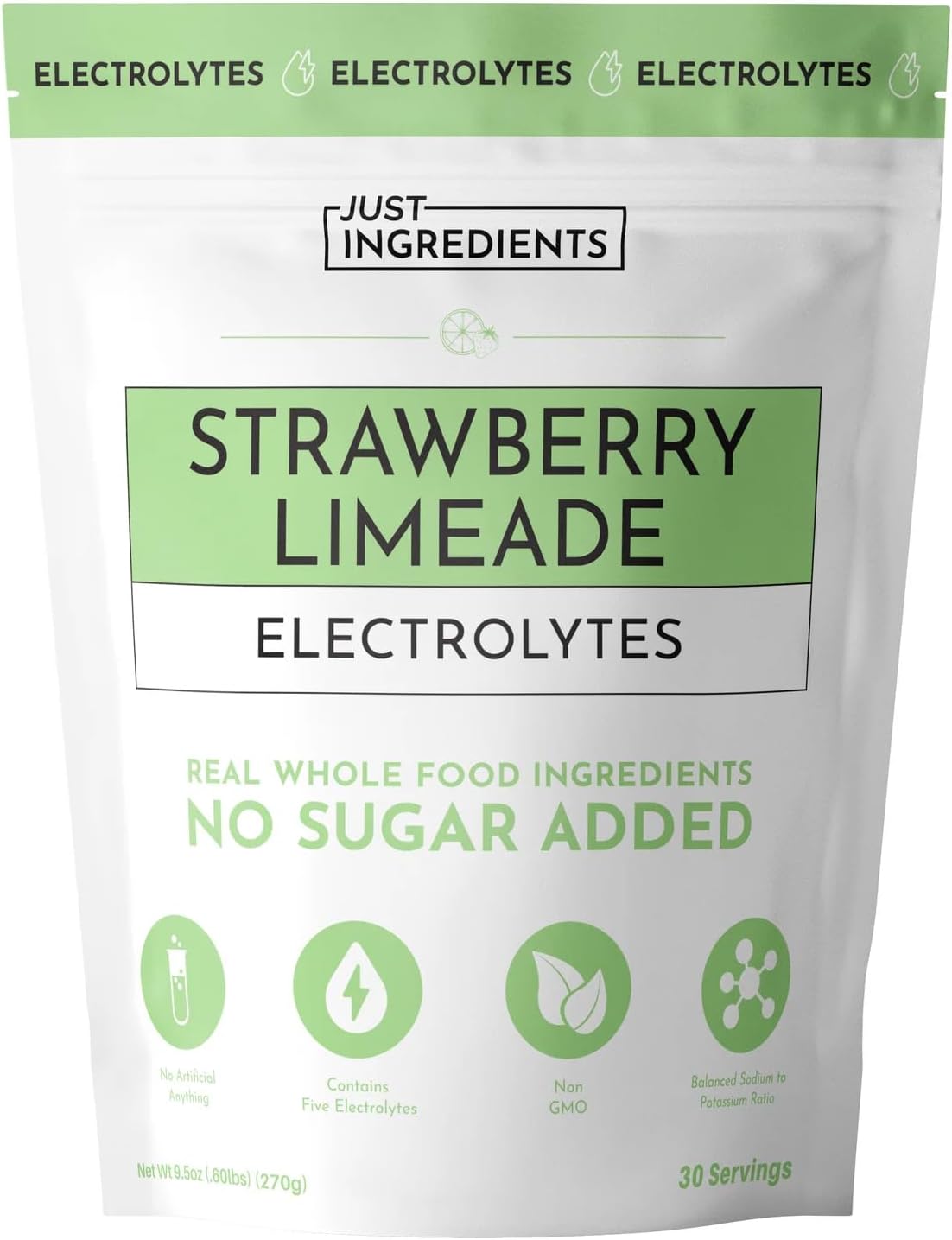 JUST INGREDIENTS Strawberry Limeade Electrolytes...