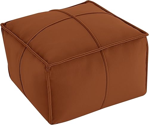 Miniatura 23 de MeMoreCool Puf otomano redondo – Reposapiés relleno de 20 x 20 x 15 pulgadas con relleno de espuma, reposapiés circular pequeño gris oscuro para