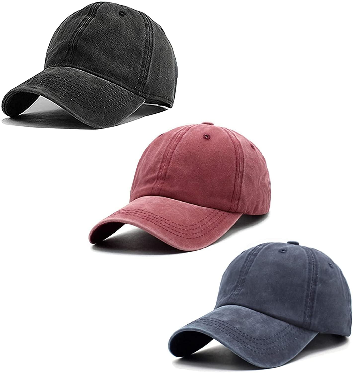 Sponsored Ad – Solid Color Baseball Cap, Neutral Retro Washed And Old Adjustable Dad Cap, Suitable For Men/Women (3 PCS)