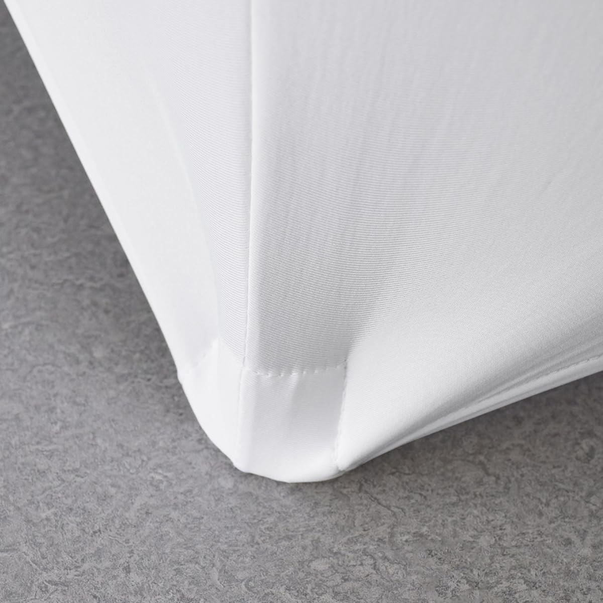 Paquete de 2 manteles de elastano blanco de 8 pies para mesa rectangular, eventos, bodas, banquetes y fiestas
