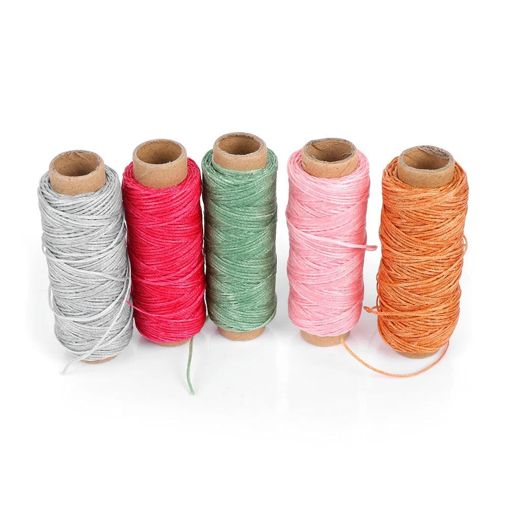 Nici do szycia，Nić poliestrowa Nici do szycia, 50 metrów/rolka, wytrzymały, 1 mm, woskowany sznurek skórzany 150D(Light Grey)