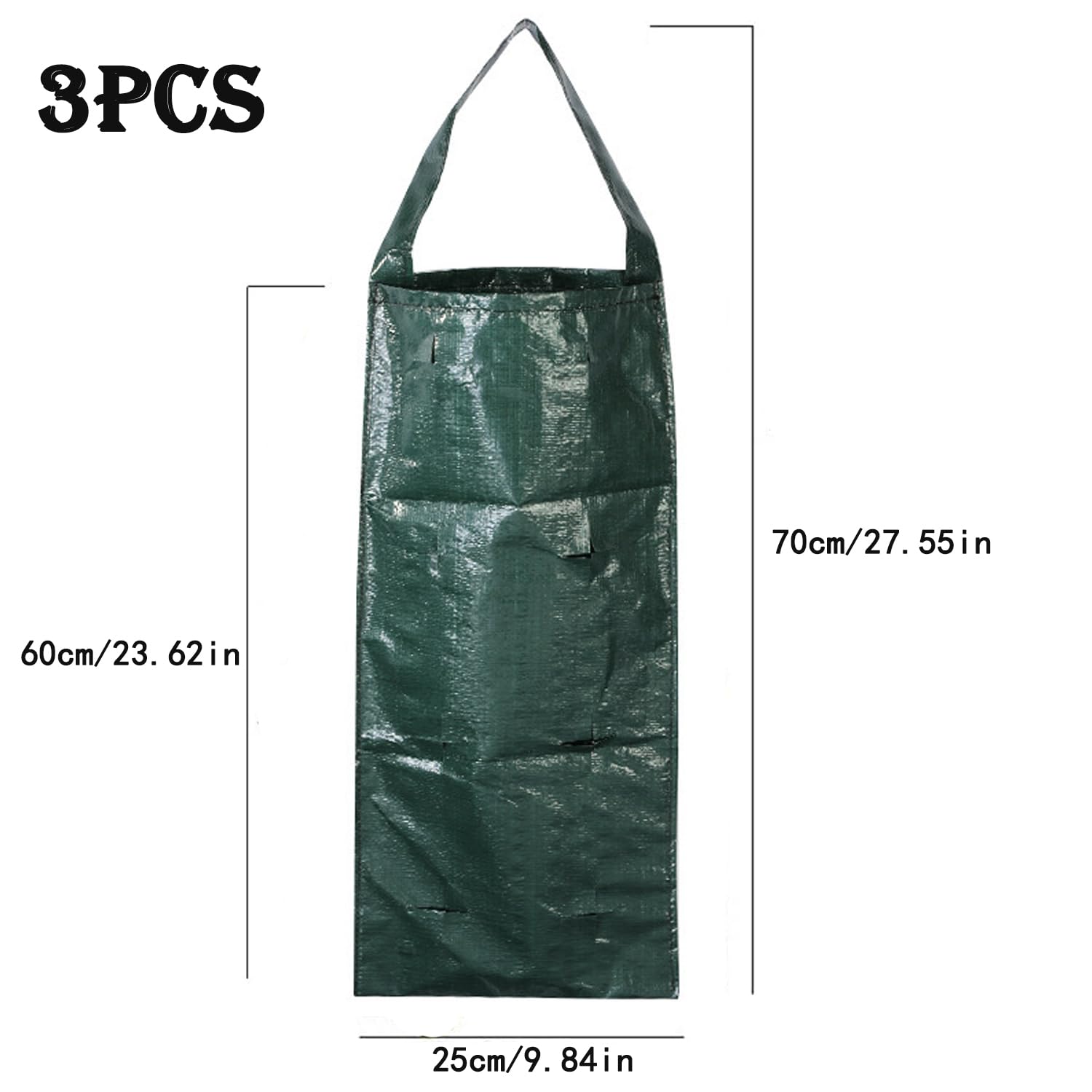 YEZIDE 3Pcs Hanging Grow Bags, Flower Strawberry Planter Bags - Image 2