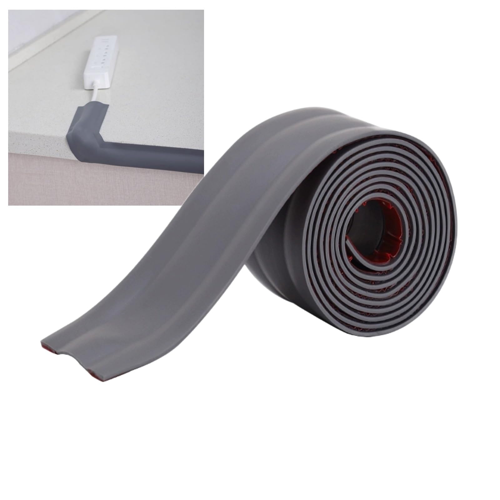 Canaleta Cables Suelo, Protector Cable, Administración de Cables, Pasacables Suelo, Viene con Respaldo Adhesivo, se Puede Cortar para Ocultar Cables(Gray,200 * 5.5cm/79 * 2.2in)