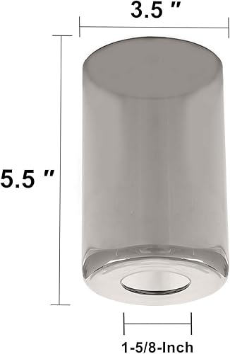 Miniatura 2 de Paquete de 2 pantallas de lámpara de vidrio gris ahumado, pantalla cilíndrica de vidrio brillante industrial de repuesto o globo para lámpara