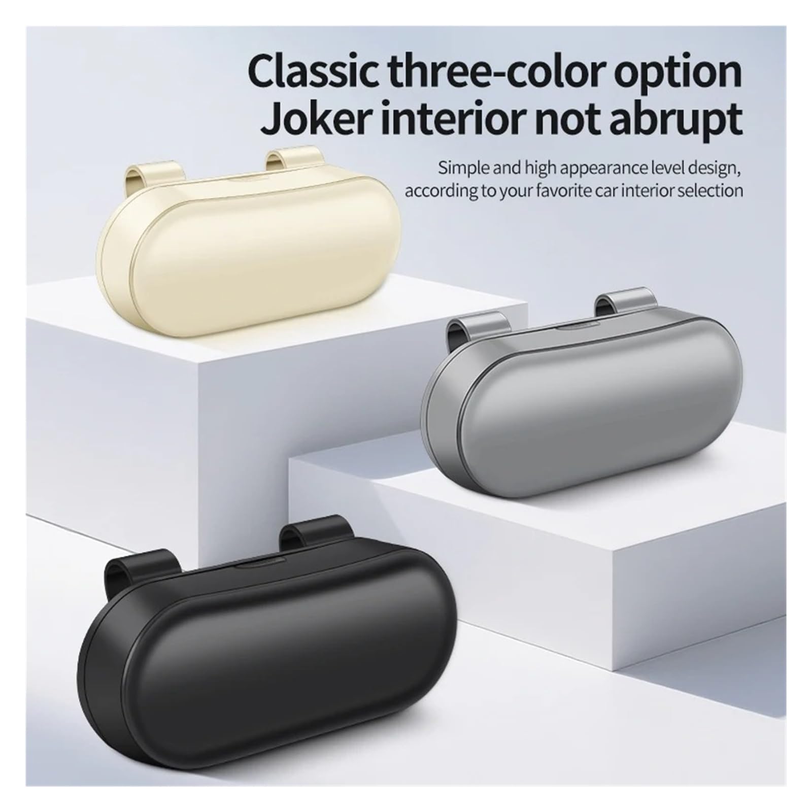 Caja de Almacenamiento Universal para Gafas de Sol de Coche. Soporte Universal para Gafas de Sol para Visera de Coche. Gris