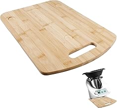 Thermomix Gleitbrett TM6 TM5 Gleitbrett Thermomix für Monsieur Cuisine Smart ist aus Bambus & Universalrädern, Thermomix Zubehör Rollbrett Slider Müheloses Verschieben stabiler Stand