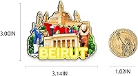 Vista 3 de Beirut - Imán de madera para nevera, diseño de Líbano en 3D, recuerdos coleccionables, decoración hecha a mano, 2