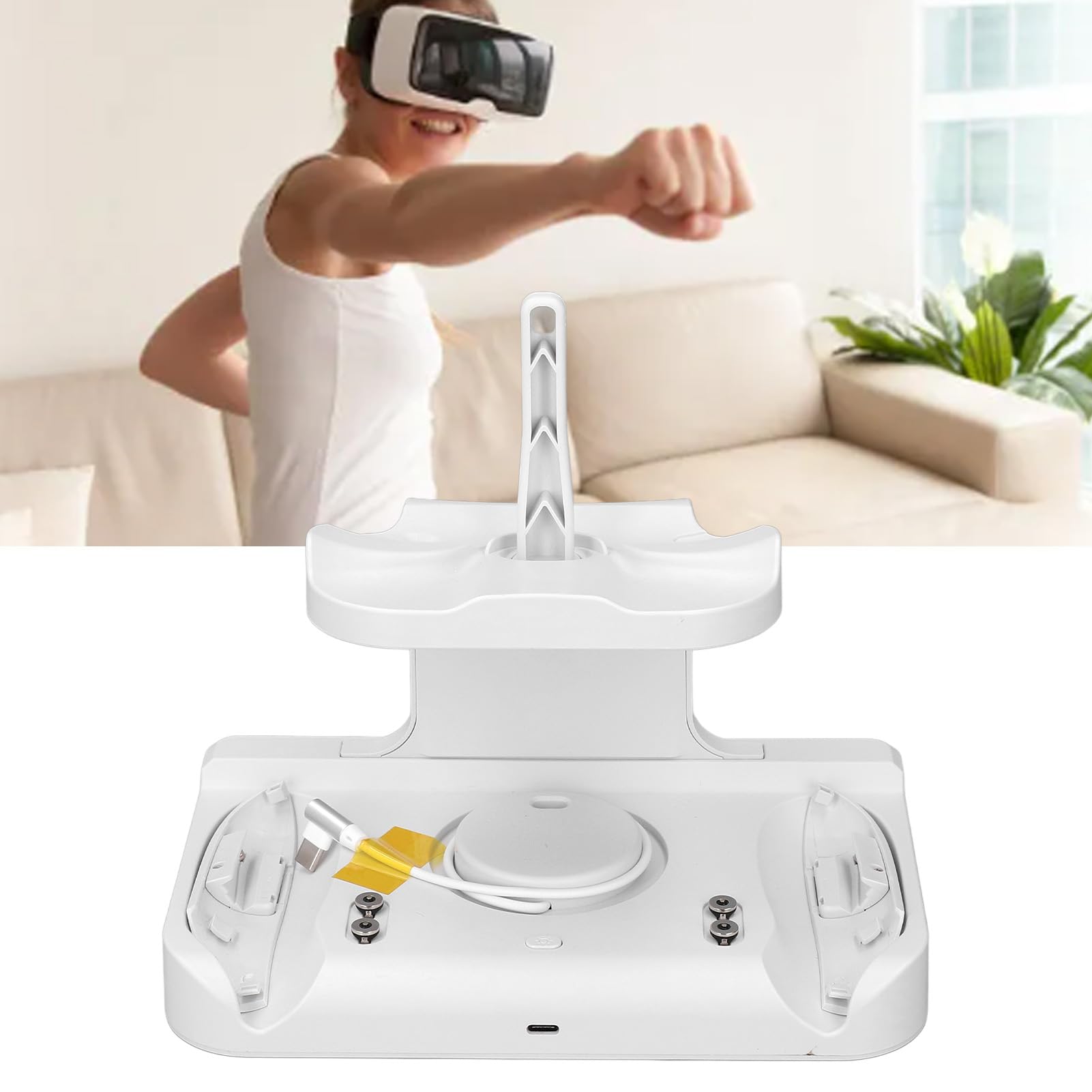 Supporto di Ricarica per Controller VR con Luce RGB Comoda Stazione per Giocatori VR Materiale ABS di Alta qualità Include 2 Batterie Ricaricabili (#2)