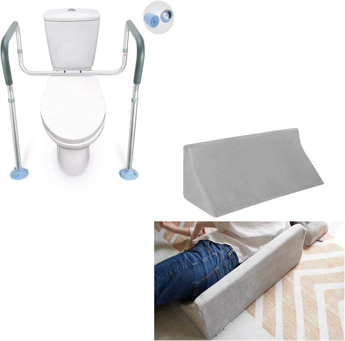 OasisSpace Toilet Rail and Bed Wedge Pillow for Sleeping