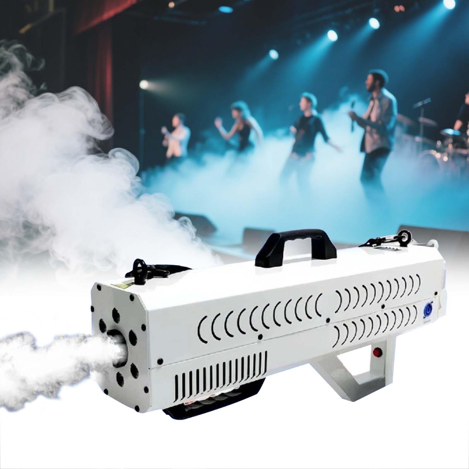 Macchina del Fumo Portatile, 6 LED RGB da 3 W, Attrezzatura per Effetti Scenici per Dj, Eventi, Matrimoni, Spettacoli Teatrali, Macchina A Spruzzo Portatile per Discoteca, Gittata 6-8 M,Silver