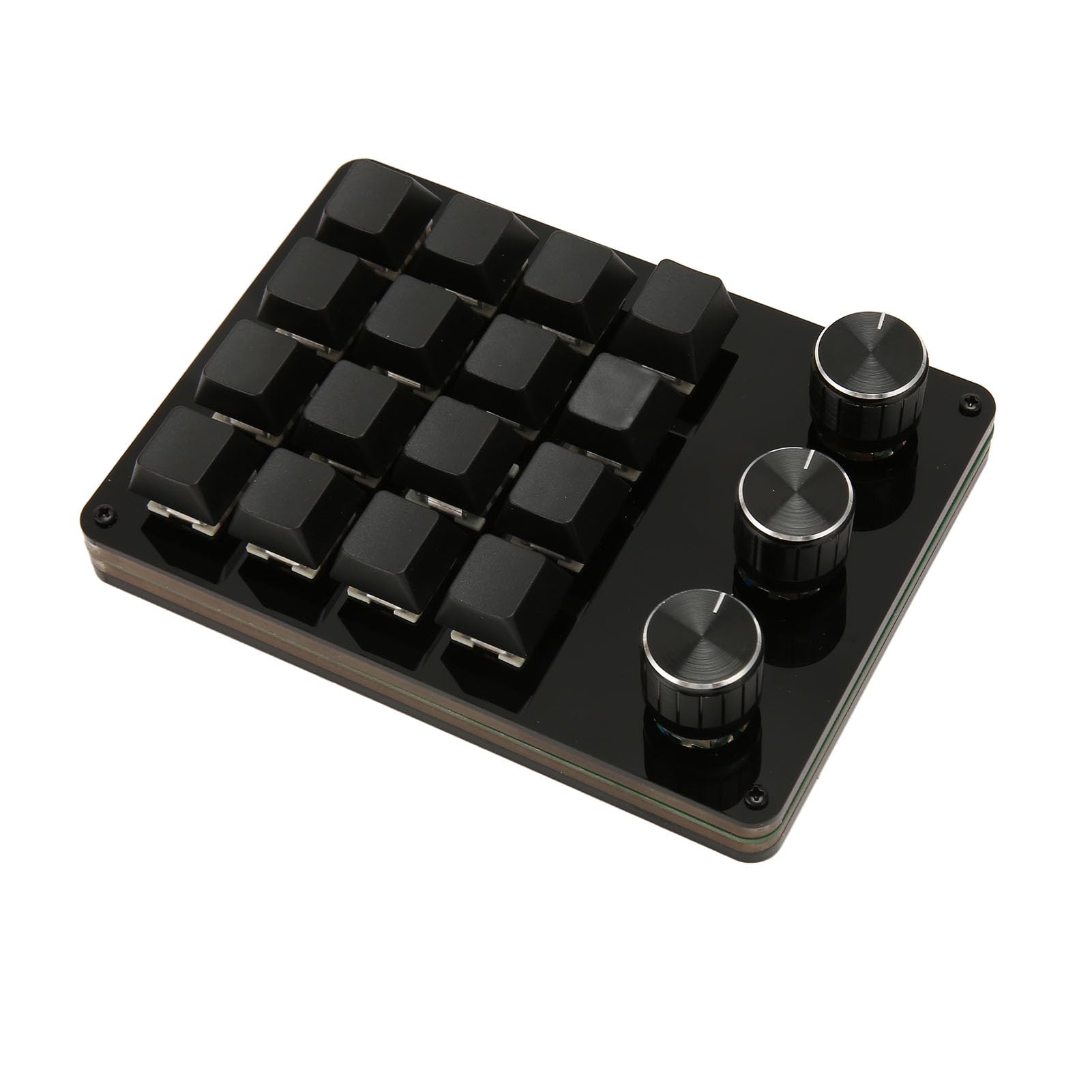 Semme Tasto con Quadrante Tastiera con Macro Ke Tastiera Meccanica a 16 Tasti con 3 Manopole Tasti Macro Programmabili Personalizzabili Interruttore Blu Sostituibile a Caldo per Giochi Uso in Ufficio