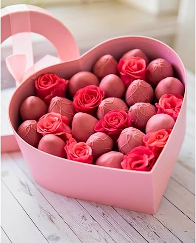 Miniatura 7 de UNIKPACKAGING - Juego de 3 cajas de regalo con forma de corazón de alta calidad para arreglos florales de lujo y regalos, con tapas, se envía desde