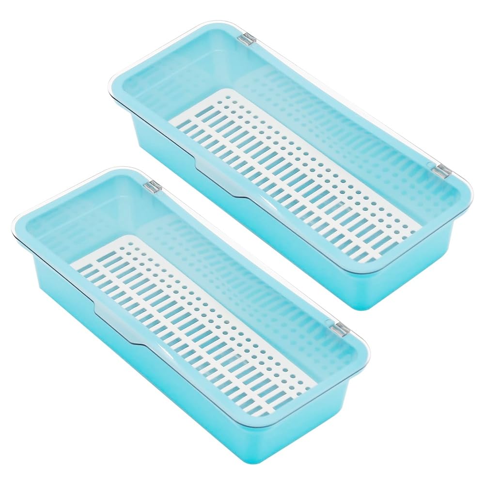 CTRLZS Flatware Tray with Lid,Utensil Storage with Lid Plastic Cutlery Tray,Cutlery Drawer Organizer Utensil Storage ContainerC