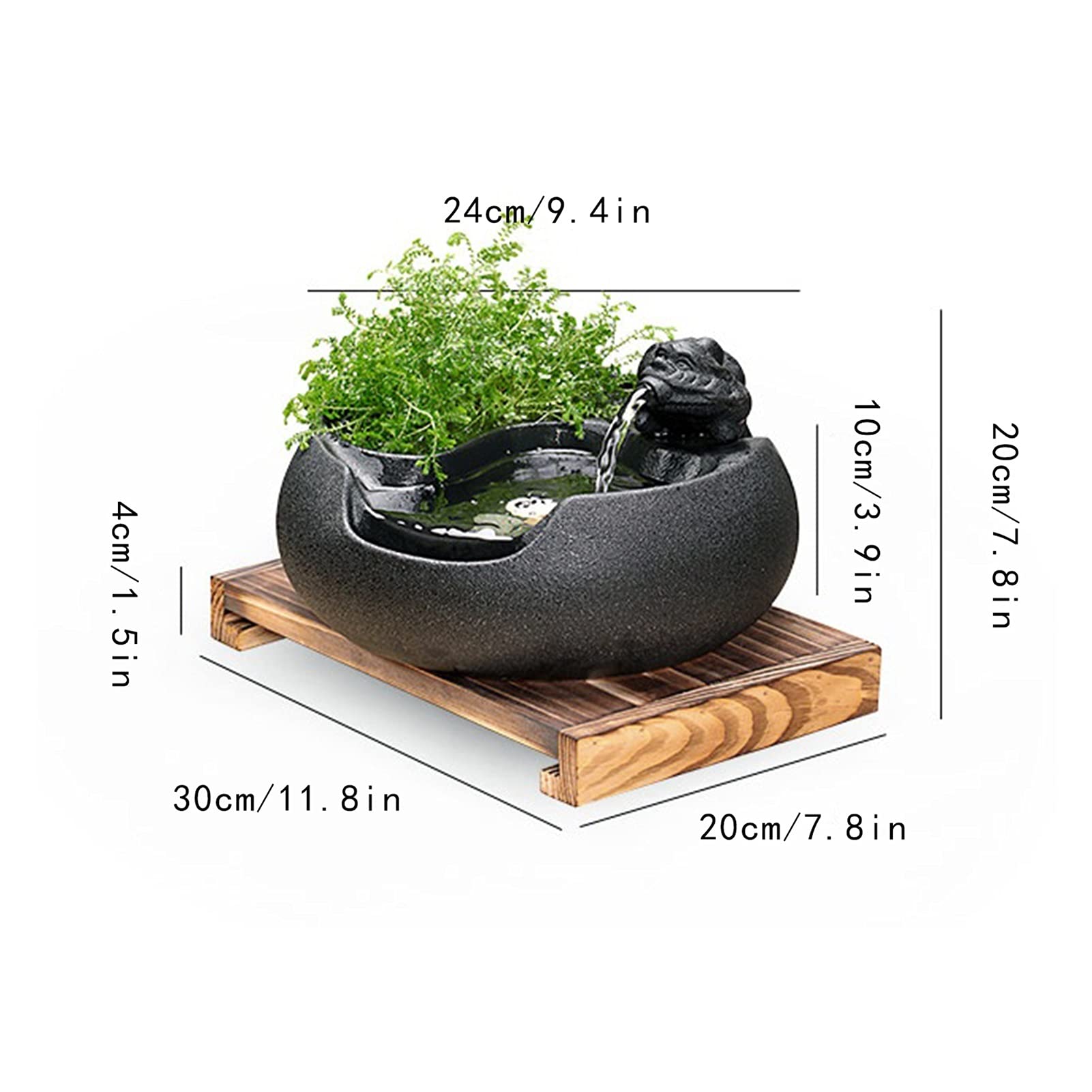 Fuente de sobremesa Fuente de sobremesa Fuente de cerámica Decorativa para Agua Humidificador Fuente de Agua Decoración Sala de Estar Escritorio Oficina Pecera,