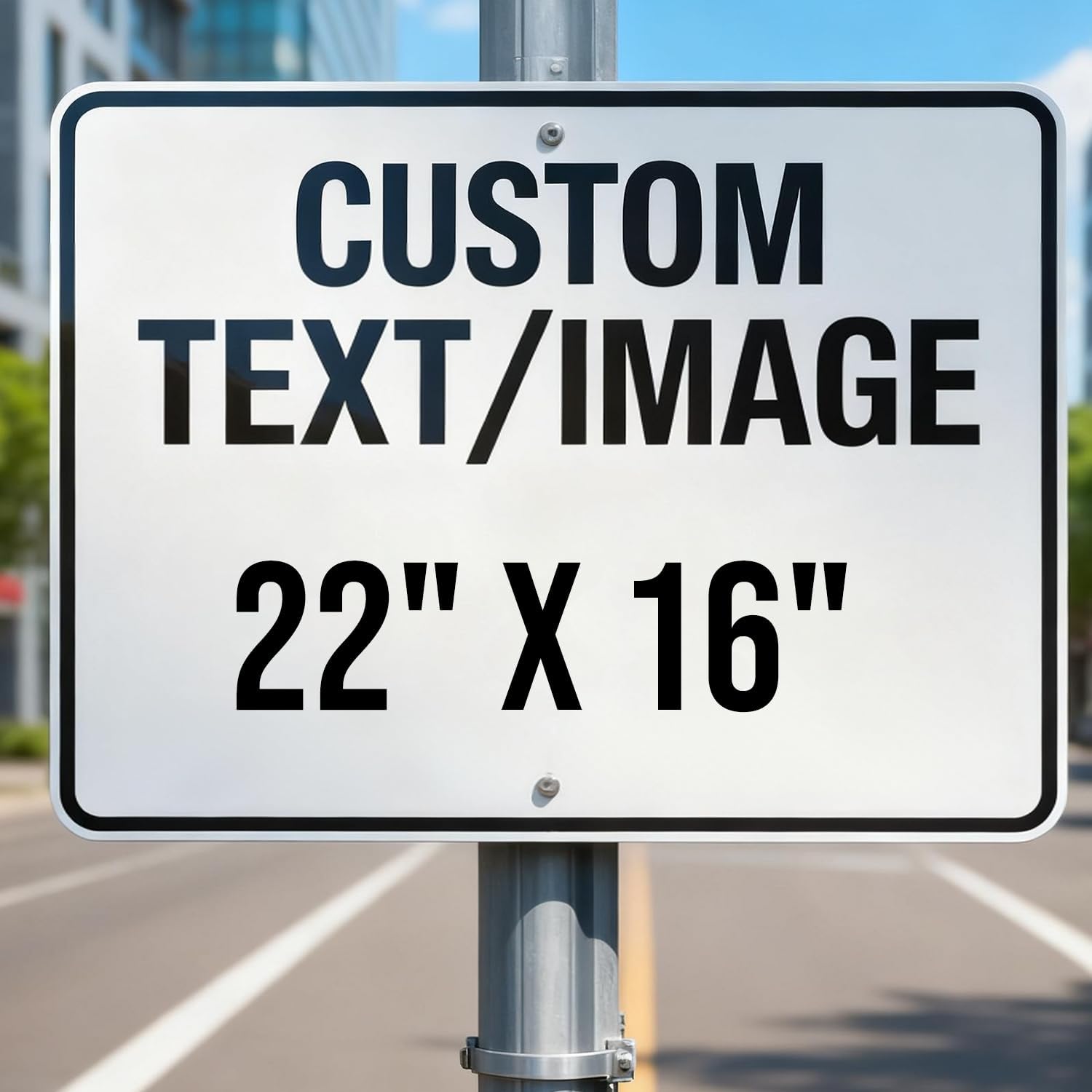 Custom Personalized Metal Sign For Outdoor, 22x16 Inch Durable Rust-Free Aluminum with Reflective Option, Single/Double Sided, Use for Storefront, Office Wall, or Outdoor Fence Display.