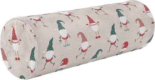 Almohada de gnomo de Feliz Navidad para sofá, almohada de cuello pequeño, almohadas redondas, almohadas decorativas, cilindros de espuma, soporte
