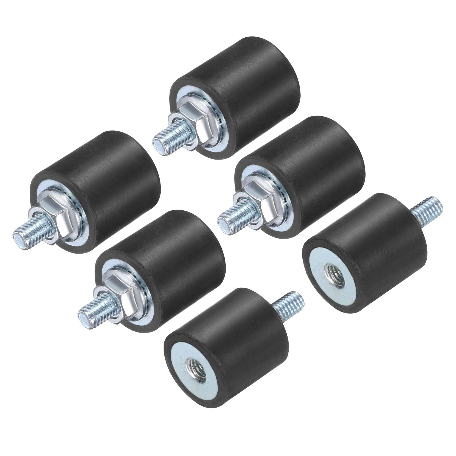 uxcell 4pcs M4x10mm Rubber Isolator Mounts with Studs 15x15mm