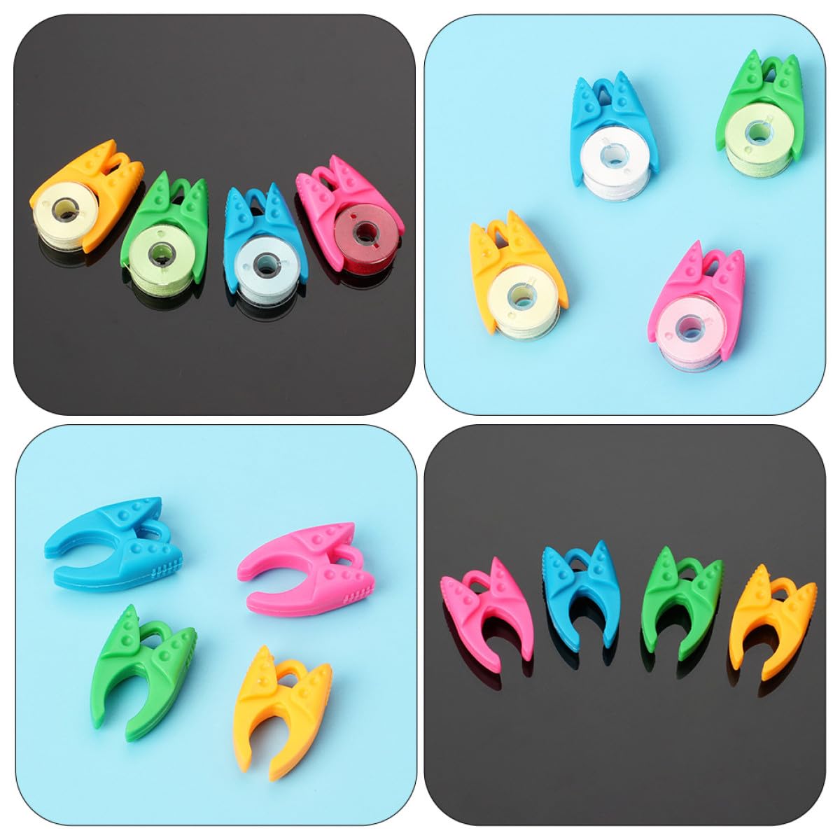 50 Stück Silikon Spulenclips zur Vermeidung von Verheddern und Knoten Nähspulenclips aus Flexiblem Silikon für Anfänger und Erfahrene Näher Zufällige Farbe