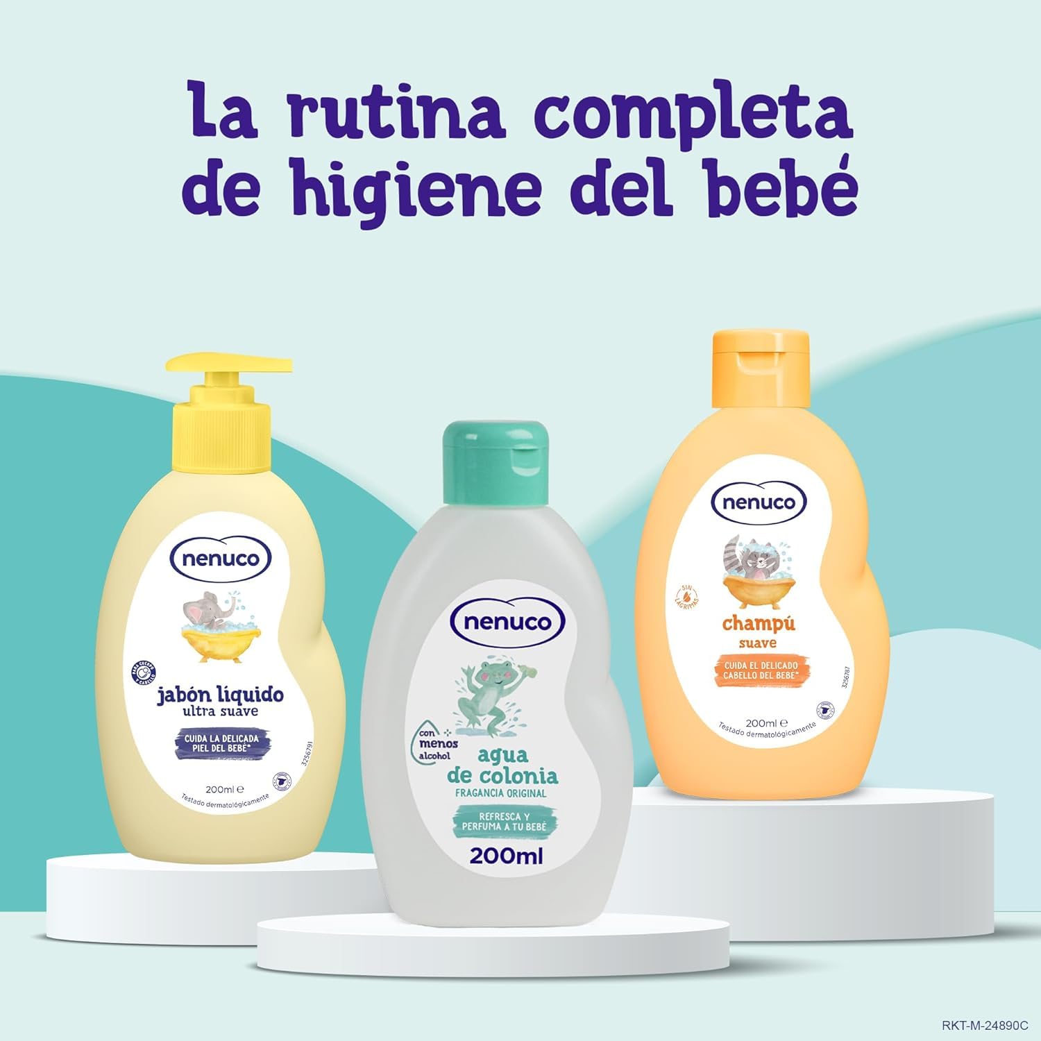 Nenuco Pack Bebé Mochila de Paseo Rana, con Gama Completa, Colonia, Jabón, y Champú, 3x200ml