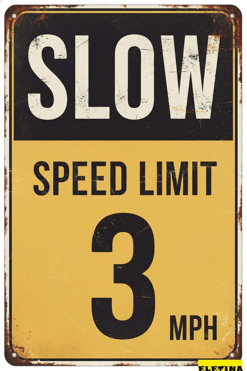 Speed Limit 3 MPH Traffic Tin Sign, 8x12 Inch