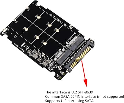 M Key to M.2 NVMe SSD Enclosure, 2.5 Inch Hard Disk Box, PCIe 4.0 x4 SATA 6G U.2 SFF8639, Easy Installation, PH416BOX