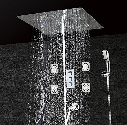BL- Body Massage Jets Shower Panel Concealed with Brass Spout Shower and LED Shower Head Rain Waterfall Shower