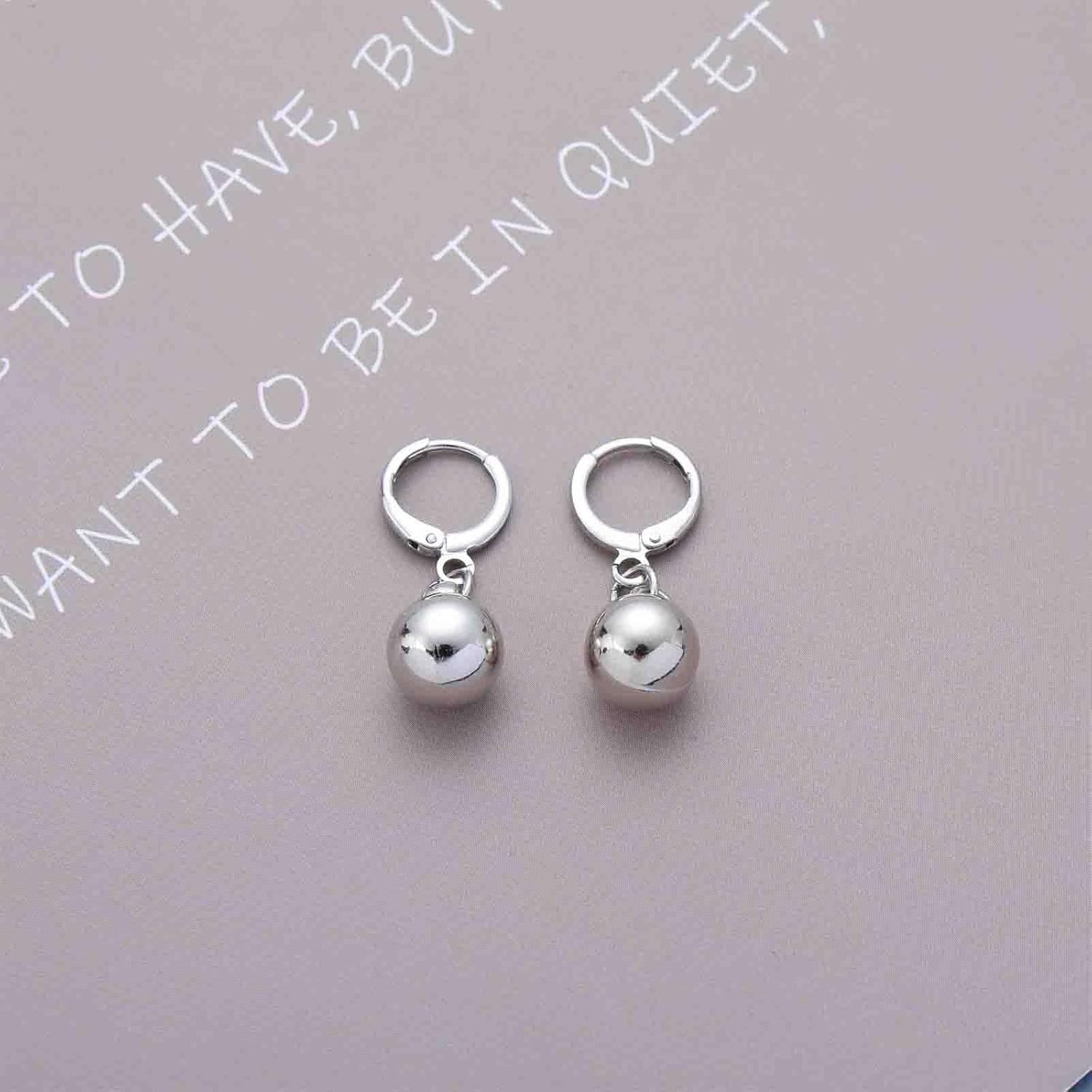 Vintage Ball Hoop Dangle Earrings Gold Ball Huggie Hoop Earrings Round Bead Drop Earring Polished Balls Earring Minimal Beaded Party Prom Dangle Jewelry for Women - Image 4