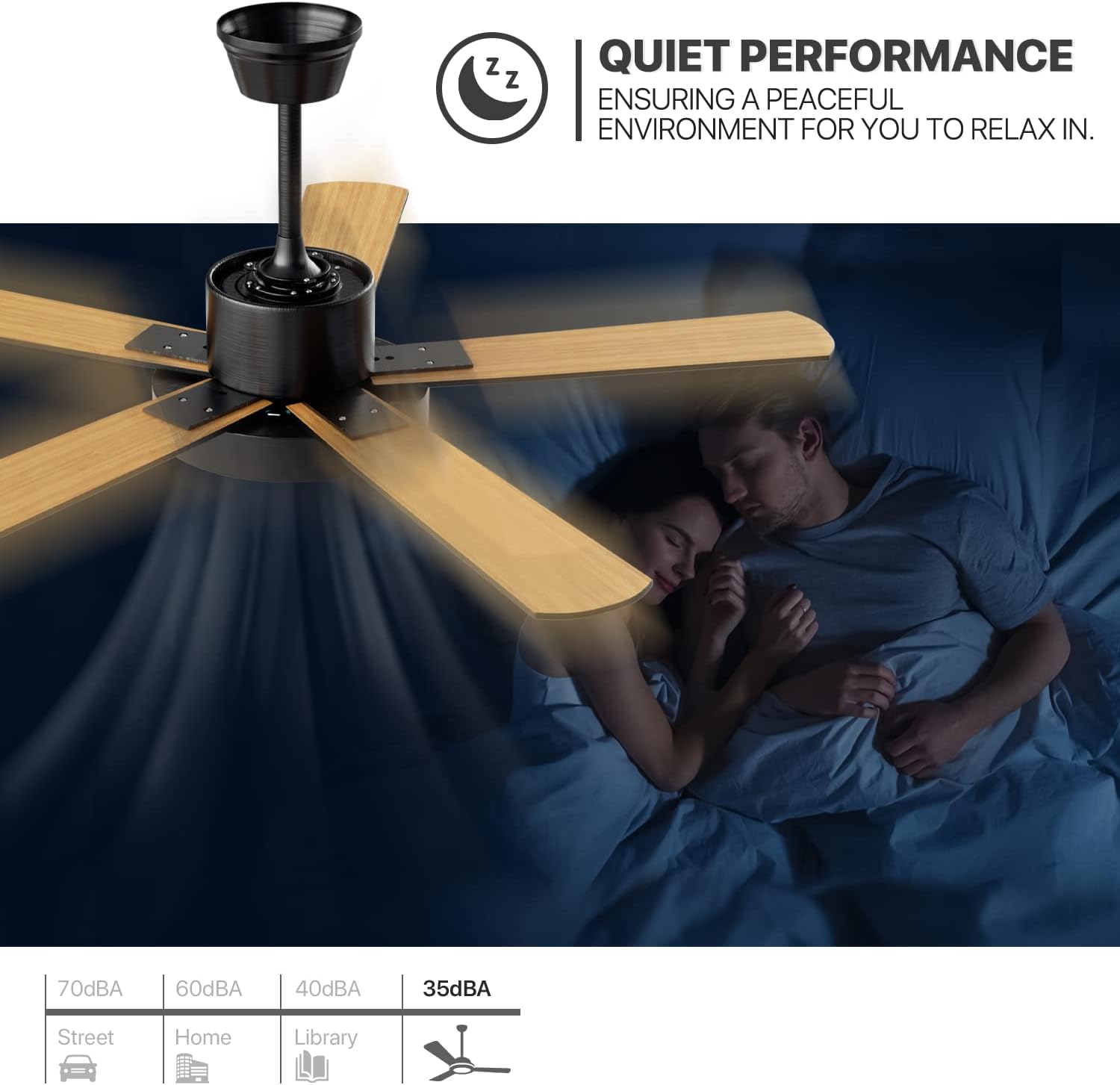 mollie 52" Ceiling Fan with Light and Remote, Rustic Dimmable LED Ceiling Fan w/Reversible Motor, 5 Industrial Wooden Blades, 6 Adjustable Speeds for Bedroom, Living Room & Patio, Black